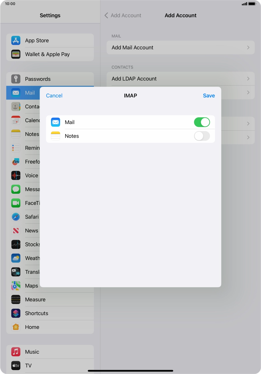 Press Save. Your email account has now been set up. To select more settings for incoming and outgoing server, proceed with the following steps. Press Save. Your email account has now been set up. To select more settings for incoming and outgoing server, proceed with the following steps.