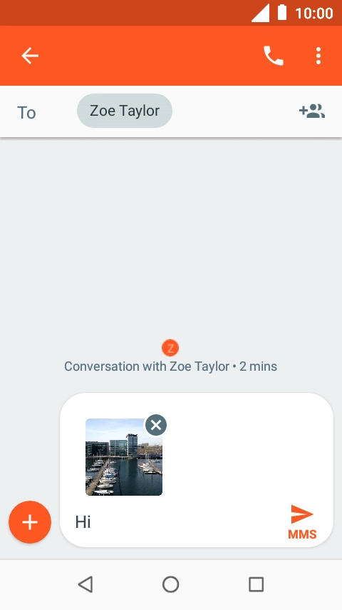 Press the send icon when you've finished your picture message.