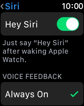 Press the indicator next to 'Hey Siri' to turn the function on or off.