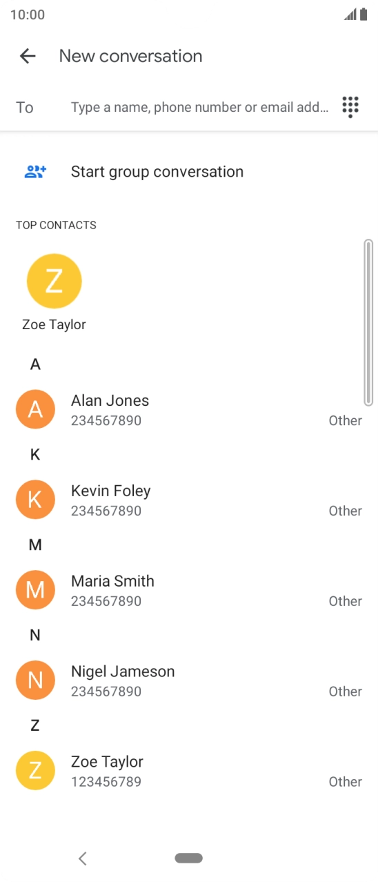 Press the field next to 'To' and key in the first letters of the recipient's name. Press the field next to 'To' and key in the first letters of the recipient's name.