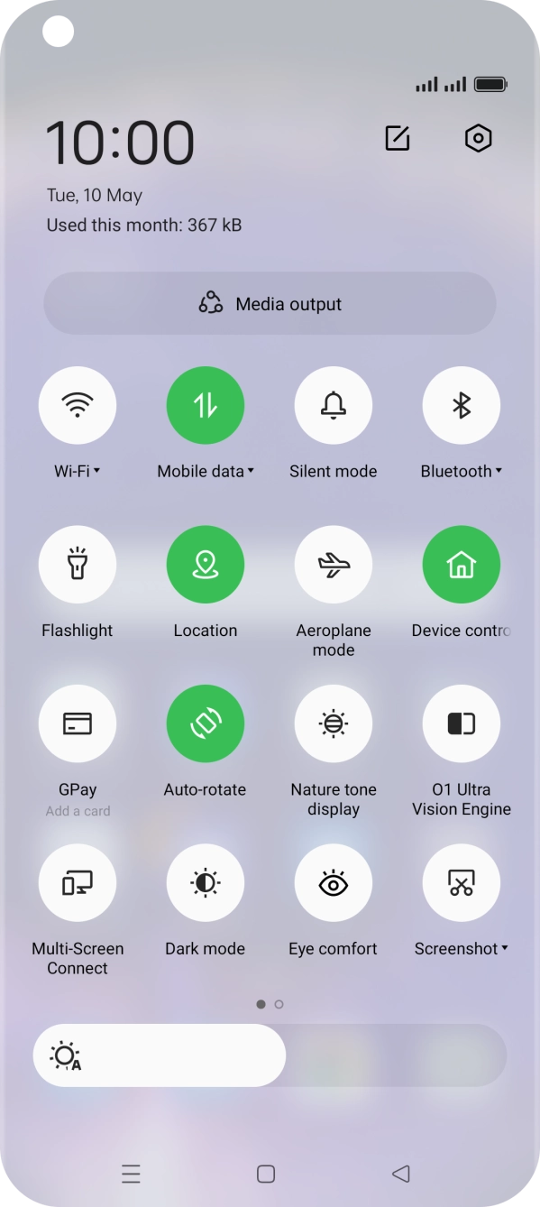 Press the settings icon. Press the settings icon.
