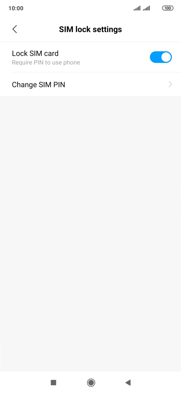 Press the indicator next to 'Lock SIM card' to turn the function on or off.