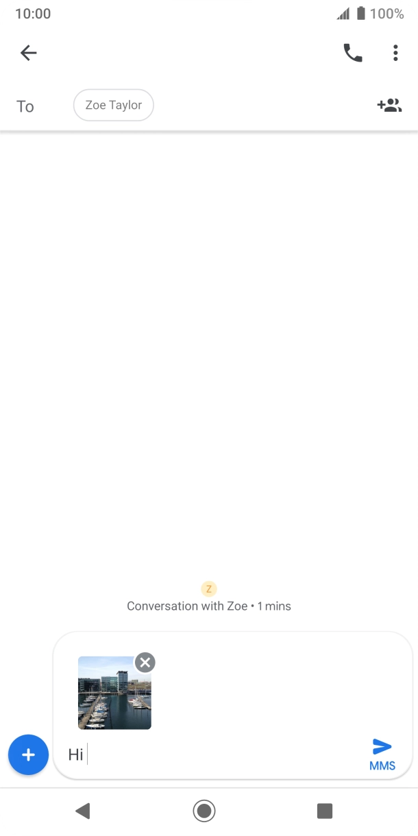 Press the send icon when you've finished your picture message. Press the send icon when you've finished your picture message.