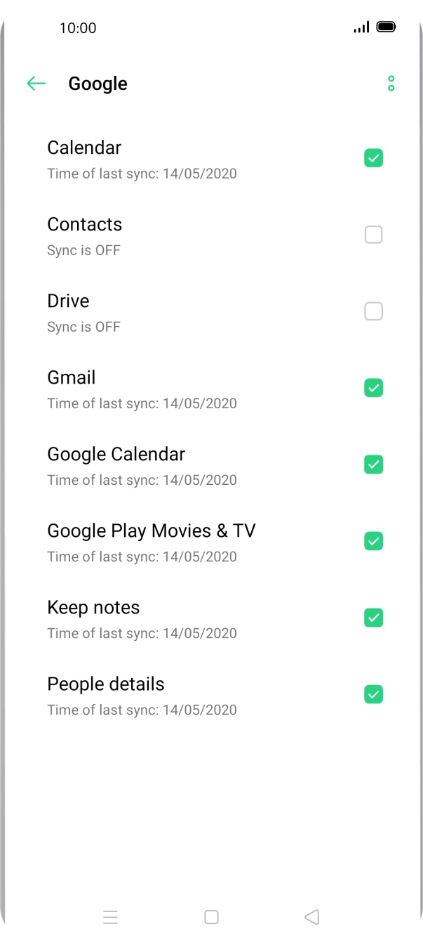 Press the field next to 'Contacts' to turn on the function.