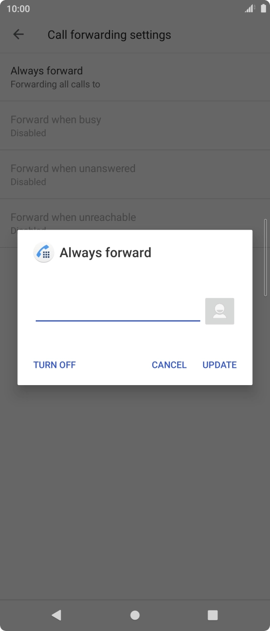 Press TURN OFF. Press TURN OFF.