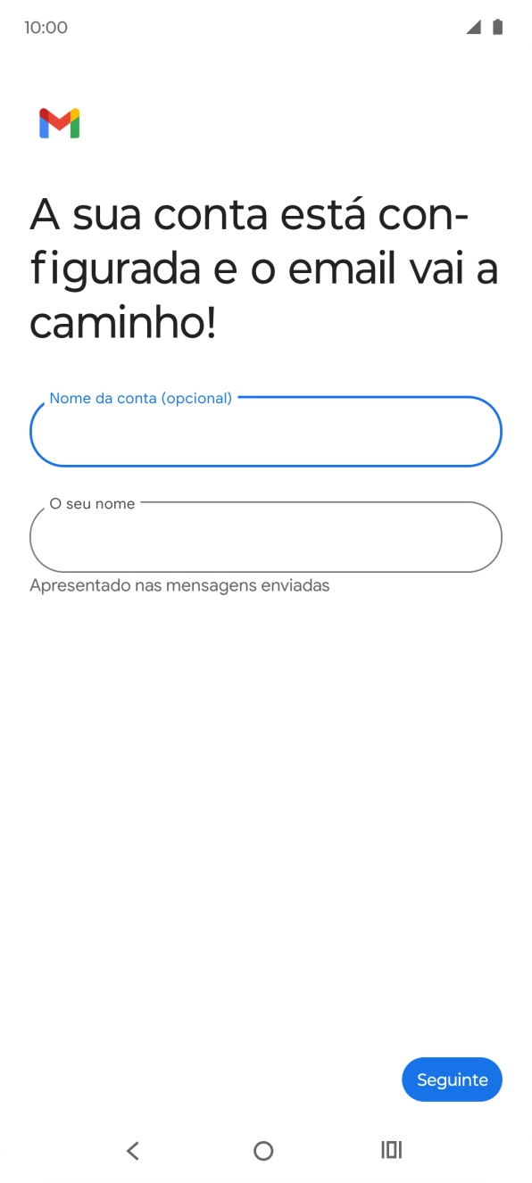 Prima O seu nome e introduza o nome do remetente pretendido.