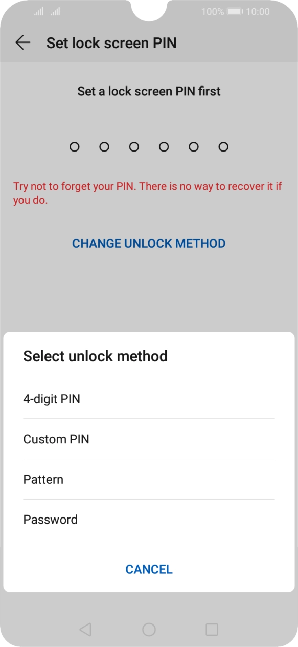 Press the required phone lock code and follow the instructions on the screen to create an additional phone lock code.