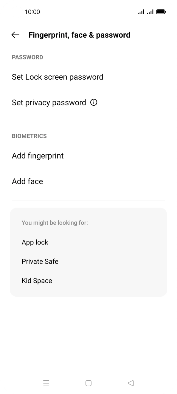 Press Add fingerprint. Press Add fingerprint.