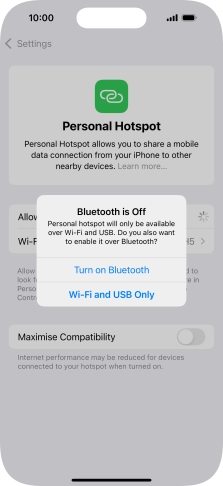If WiFi is turned on, press Wi-Fi and USB Only.
