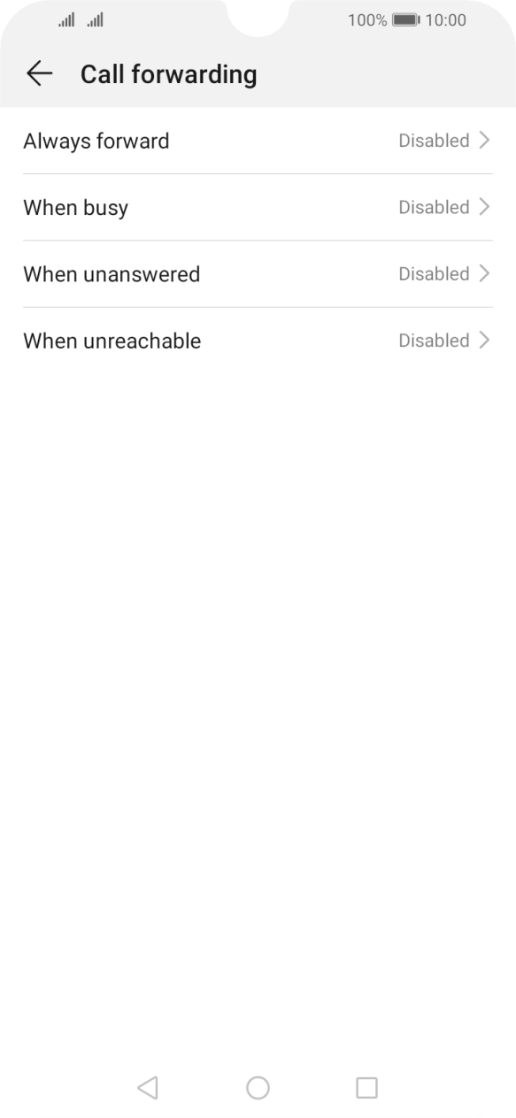 Press the required divert type.