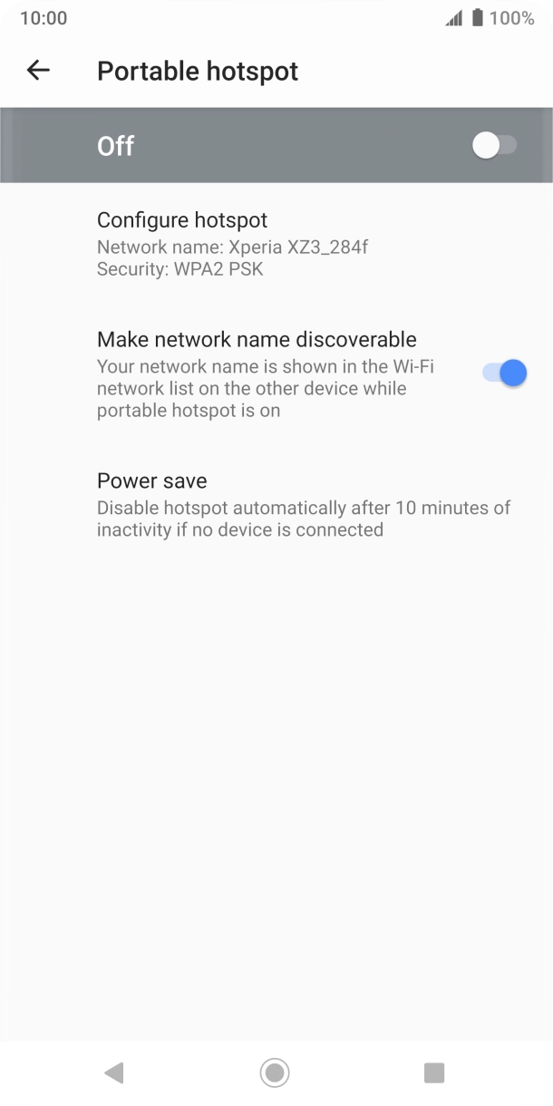 Press Configure hotspot.
