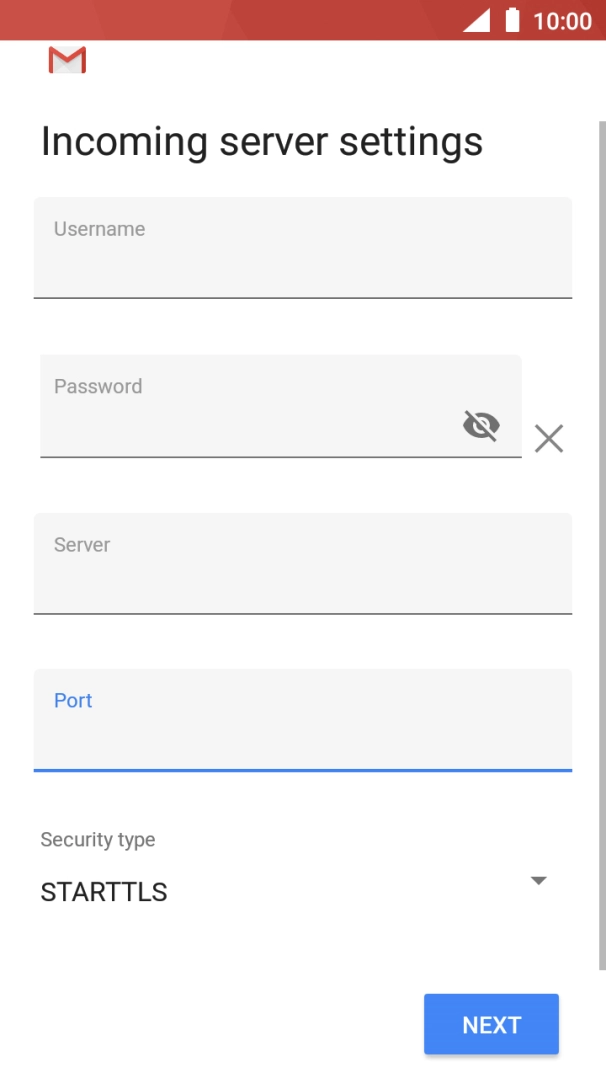 Press the drop down list below 'Security type'. Press the drop down list below 'Security type'.