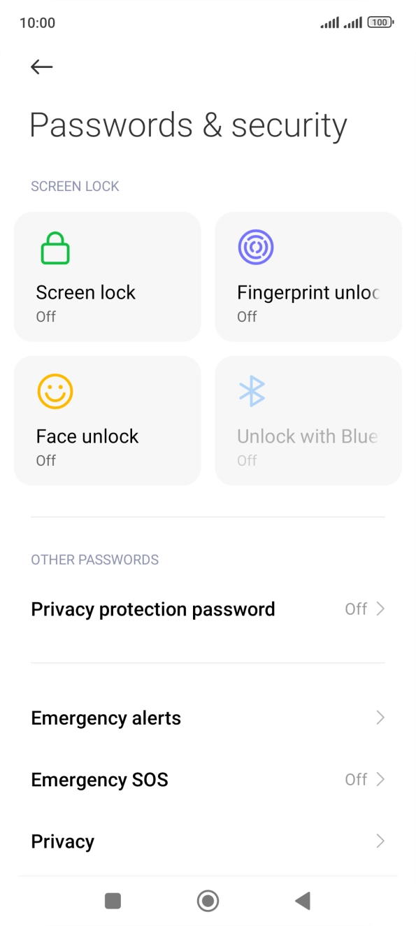 Press Fingerprint unlock.