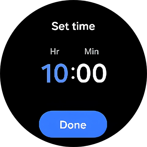Slide your finger up or down on the screen to set the required time.
