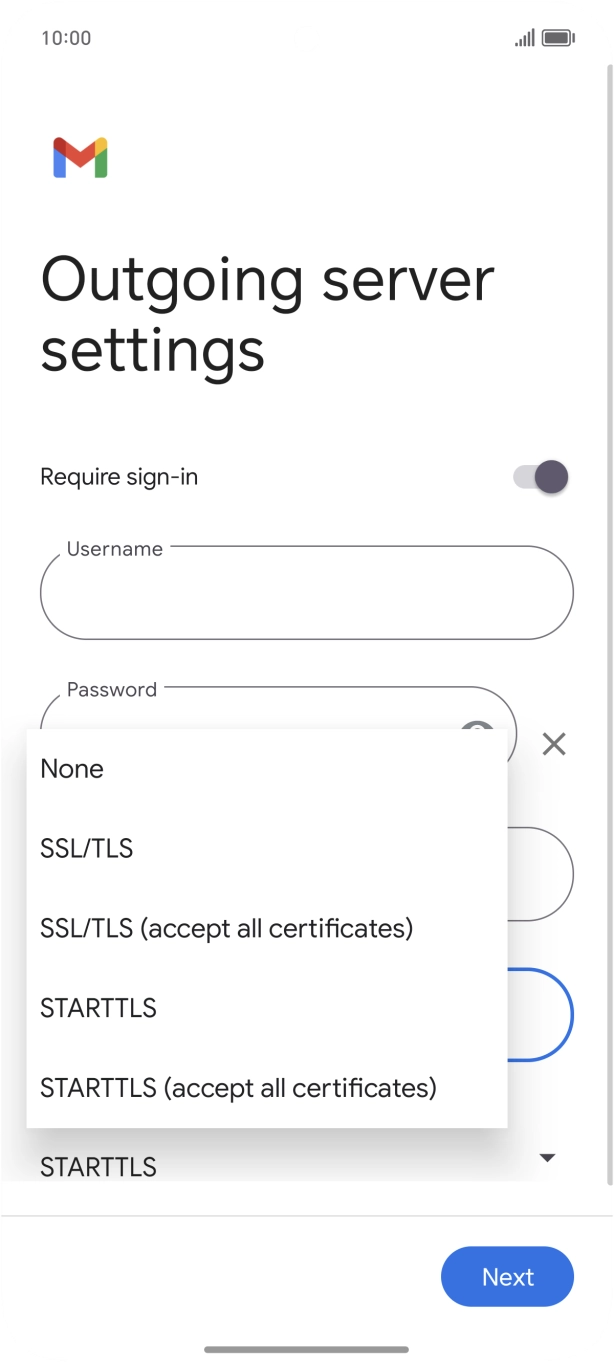 Press SSL/TLS. Press SSL/TLS.