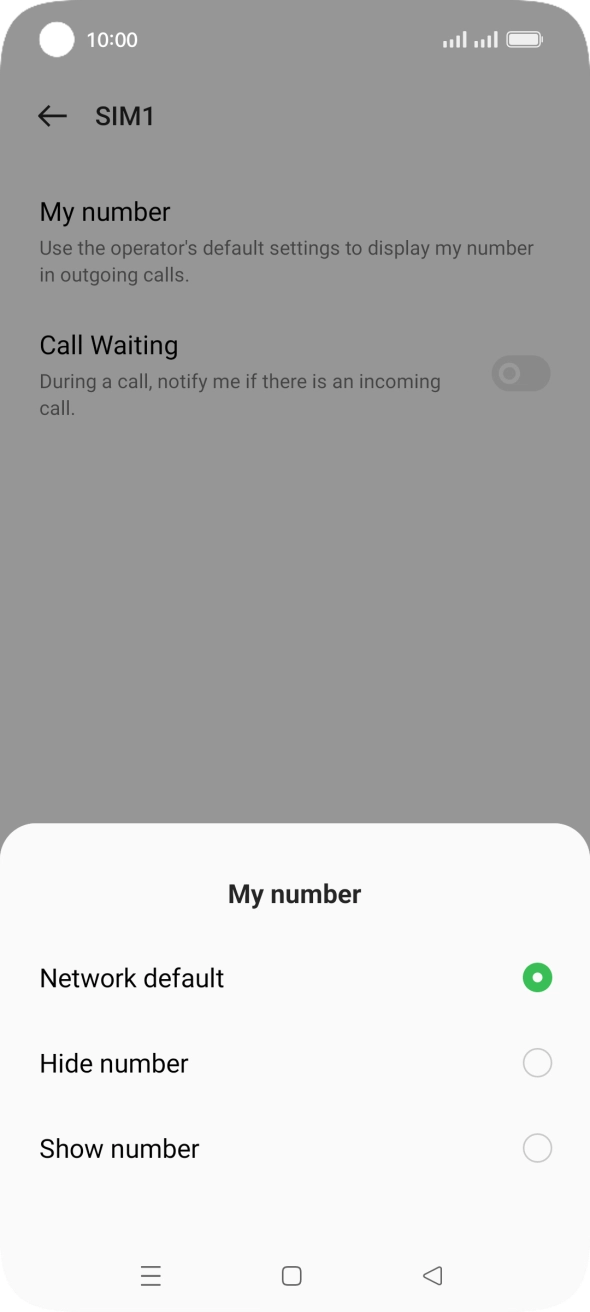 Press Show number to turn on caller identification.