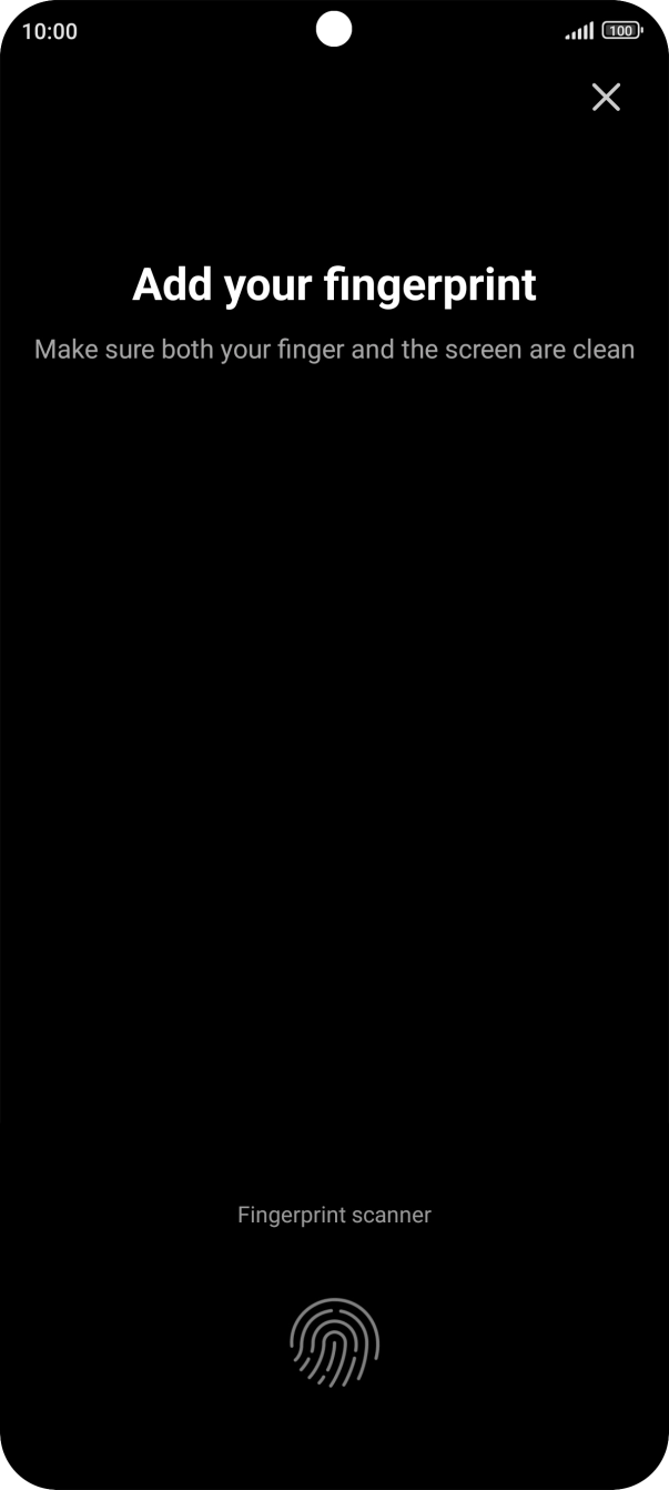 Follow the instructions on the screen to create the phone lock code using your fingerprint.