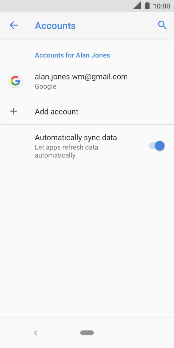 Press the required account.