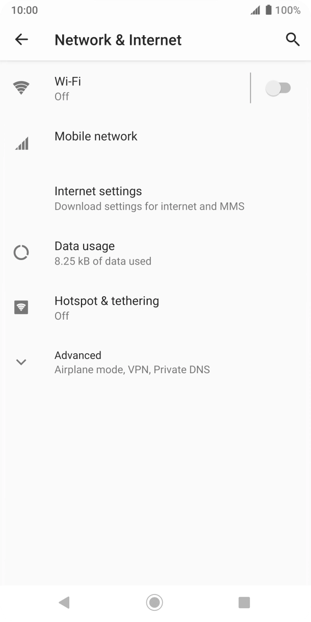 Press Mobile network. Press Mobile network.