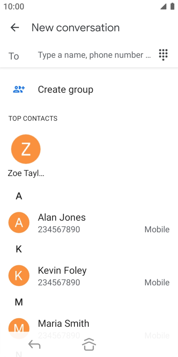 Press the field next to 'To' and key in the first letters of the recipient's name. Press the field next to 'To' and key in the first letters of the recipient's name.