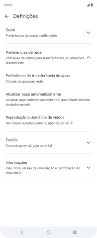 Prima Atualizar apps automaticamente.