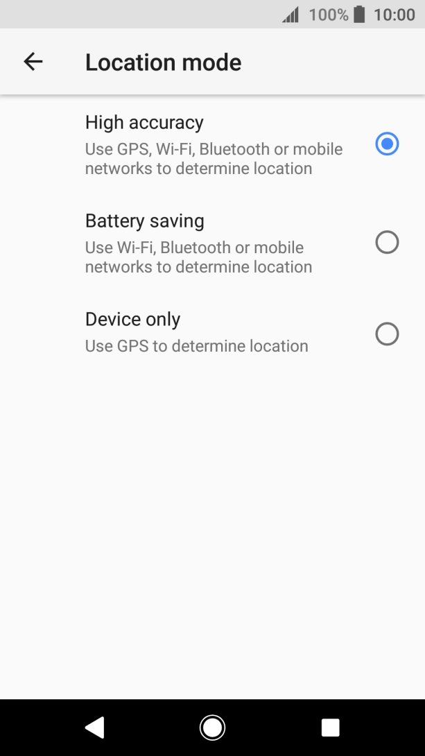 If you select High accuracy, your phone can find your exact position using the GPS satellites, the mobile network and nearby WiFi networks. Satellite-based GPS requires a clear view of the sky.