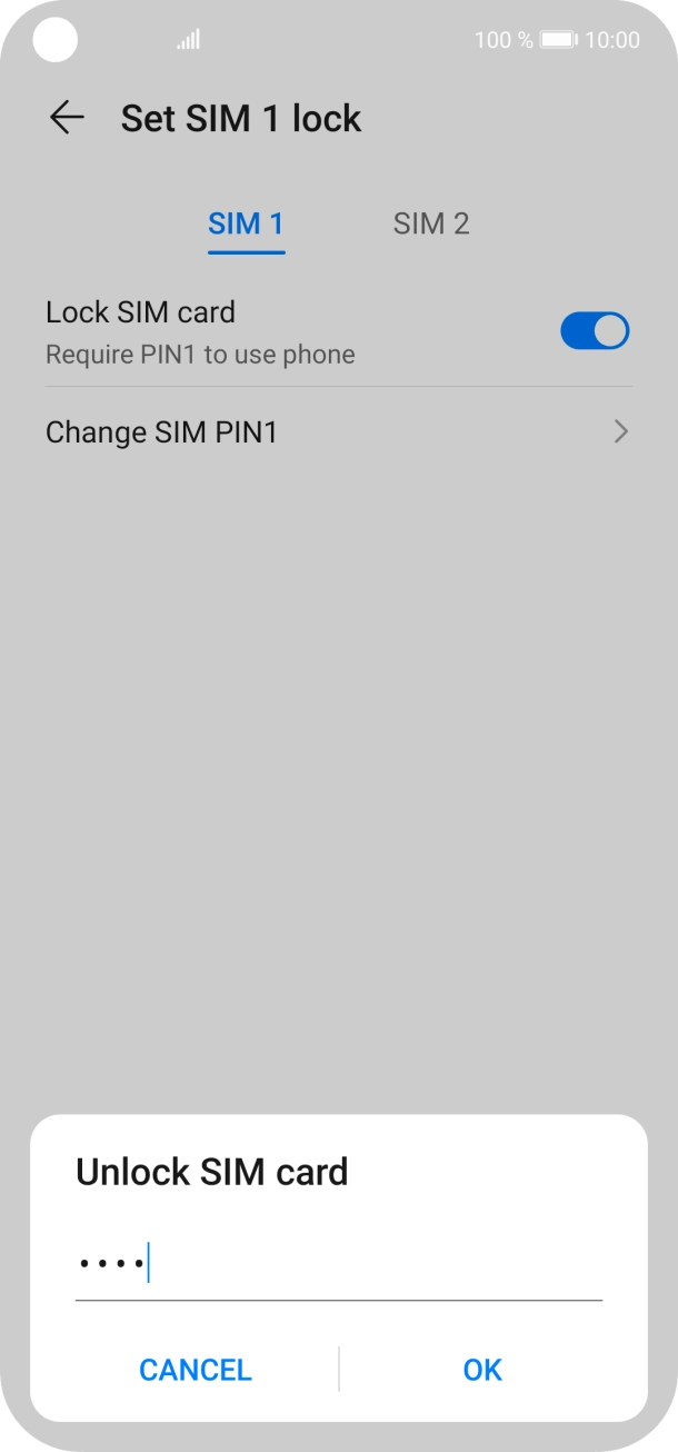 Key in your SIM PIN and press OK. The default SIM PIN is 0000.