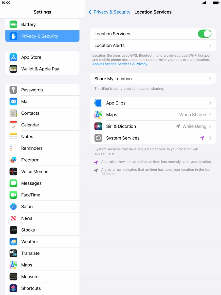 Press the required application. Press the required application.