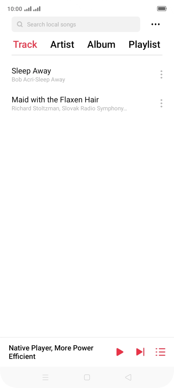 Press the required category and go to the required audio file.