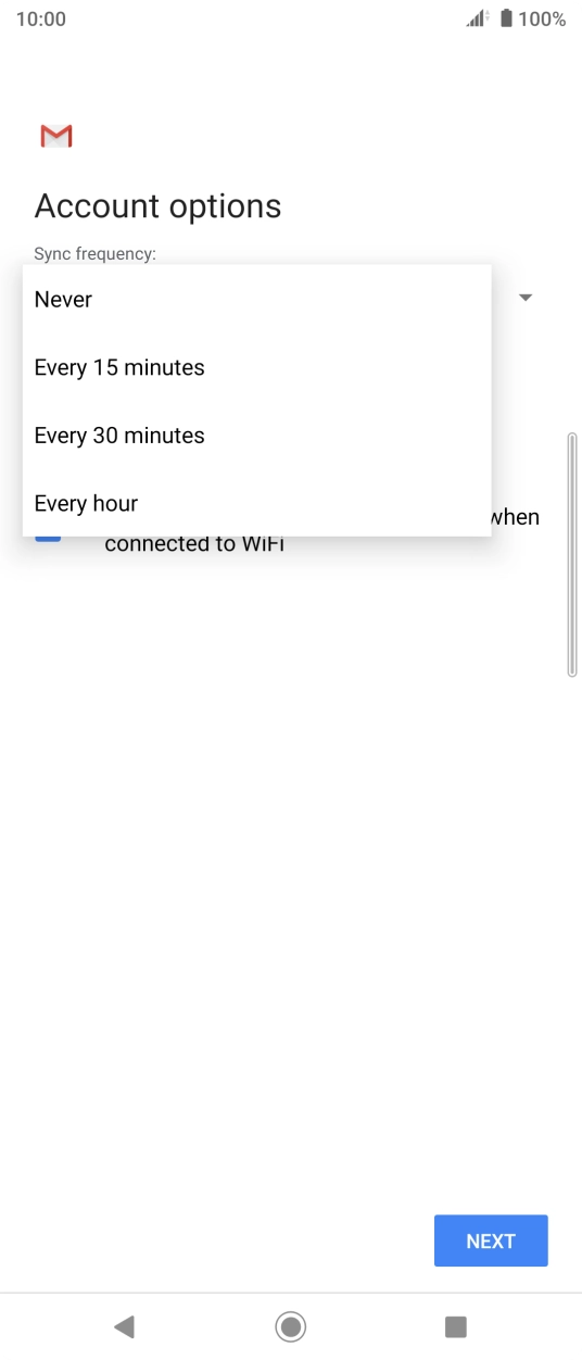 Press the required setting. Press the required setting.
