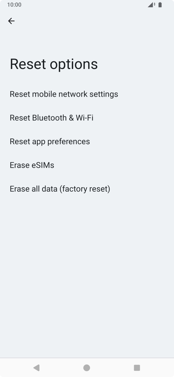 Press Reset mobile network settings.