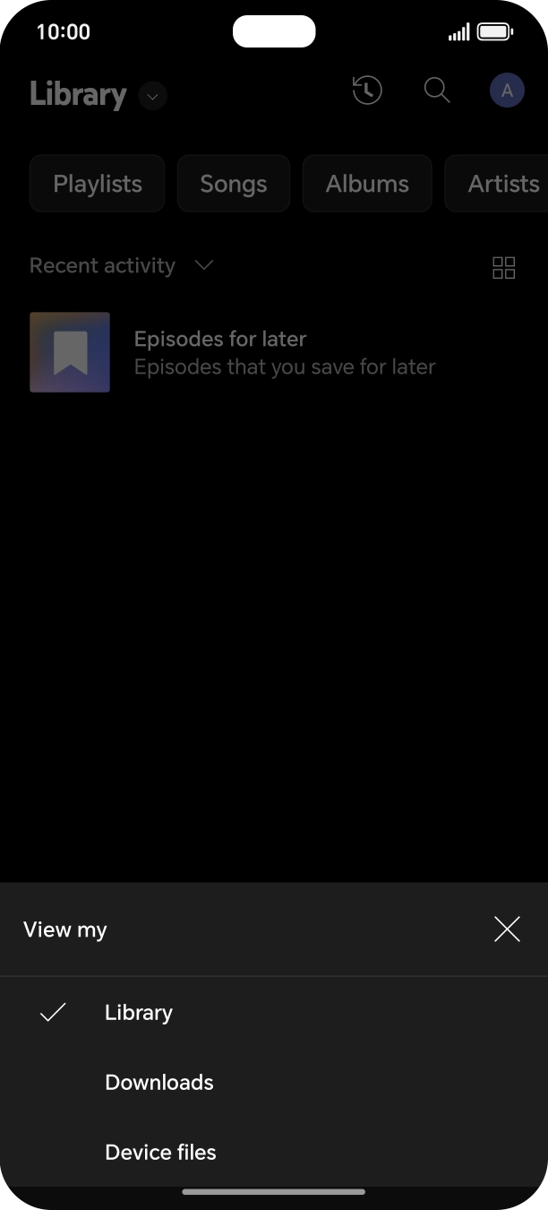 Press the required category and go to the required audio file.