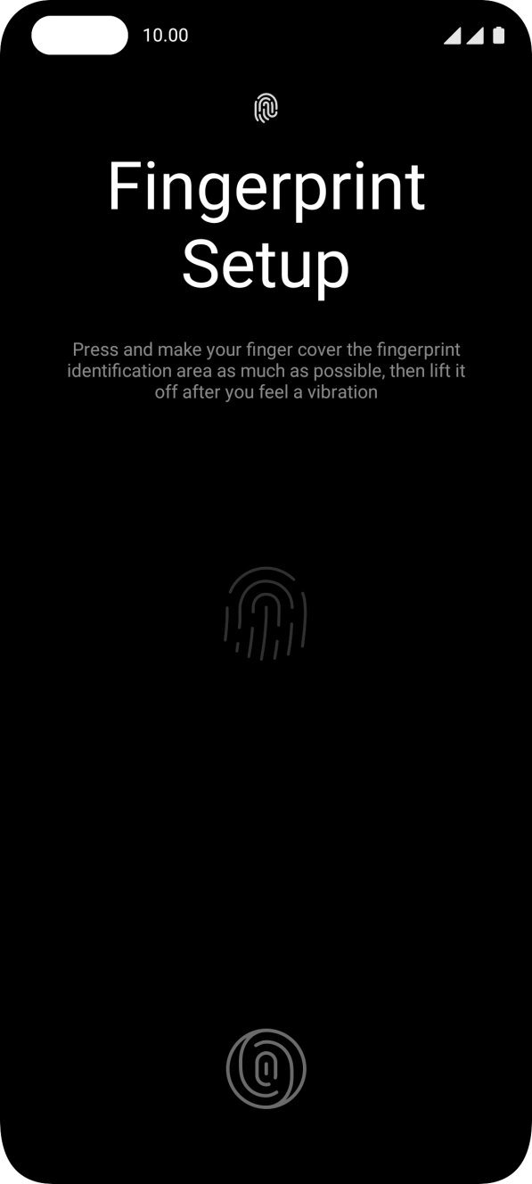 Follow the instructions on the screen to create the phone lock code using your fingerprint. Follow the instructions on the screen to create the phone lock code using your fingerprint.