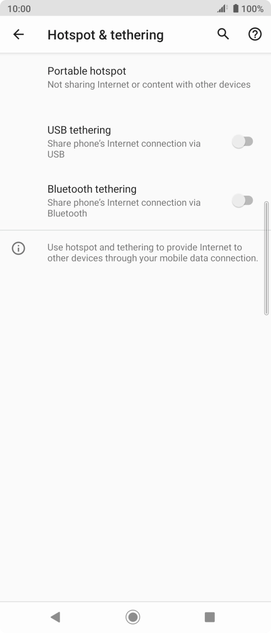 Press Portable hotspot.