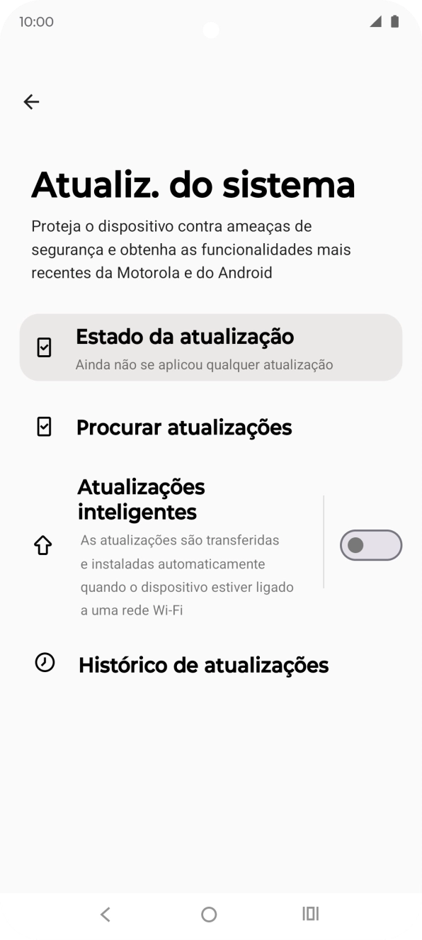 Prima Procurar atualizações. Se existir uma nova versão de software disponível, será agora indicado no ecrã. Siga as indicações no ecrã para atualizar o software do telefone.