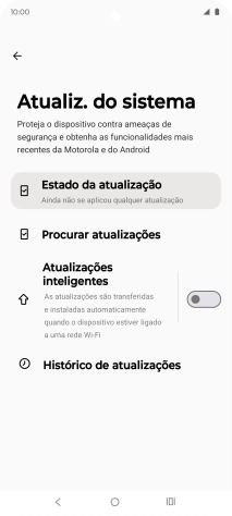 Prima Procurar atualizações. Se existir uma nova versão de software disponível, será agora indicado no ecrã. Siga as indicações no ecrã para atualizar o software do telefone.
