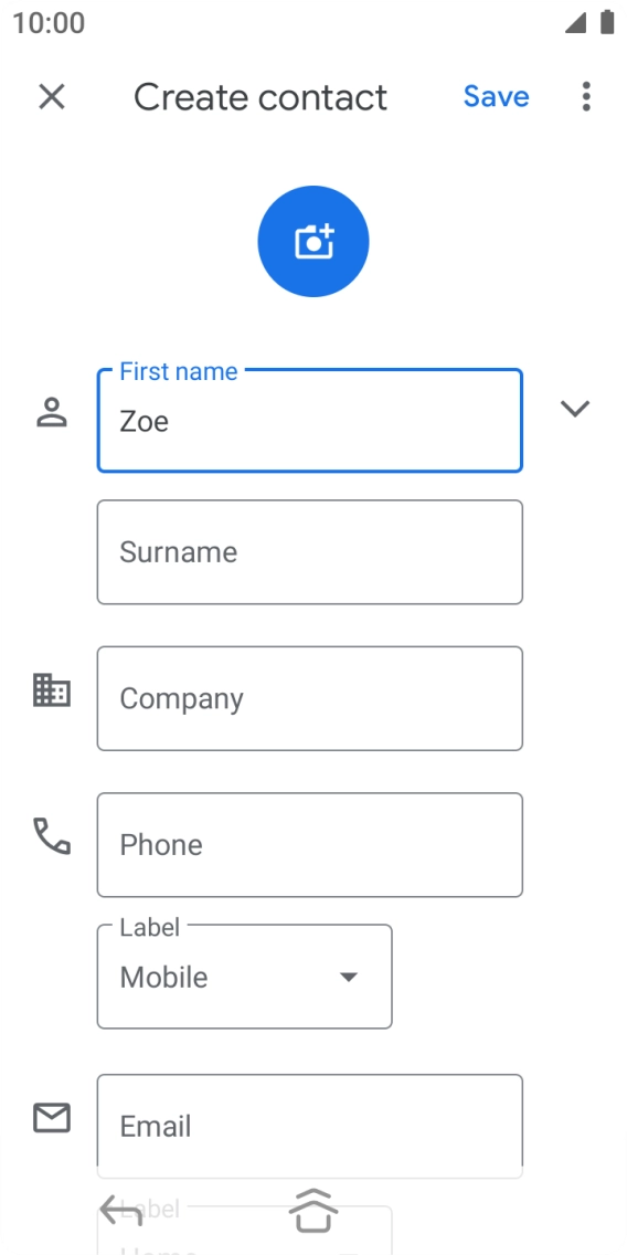 Press Surname and key in the last name.