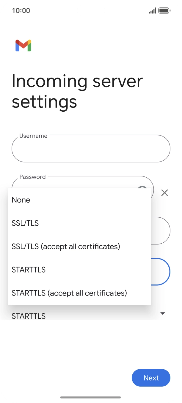 Press SSL/TLS. Press SSL/TLS.