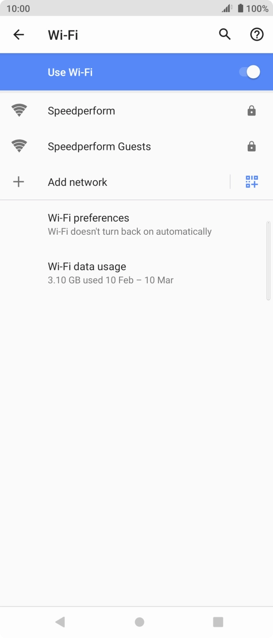 Press the required WiFi network.