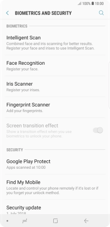 Press Iris Scanner.