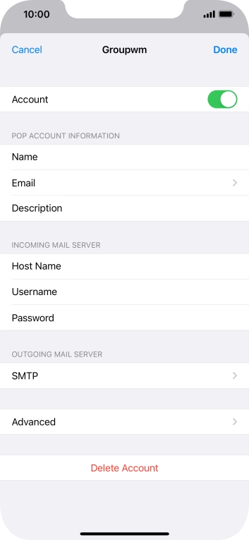 Press SMTP.