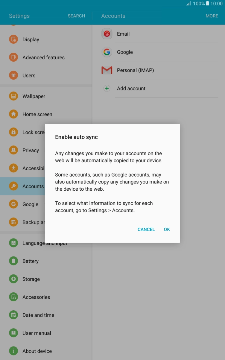 Press OK to turn on the function.
