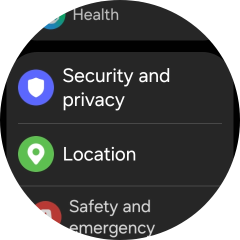 Press Security and privacy.