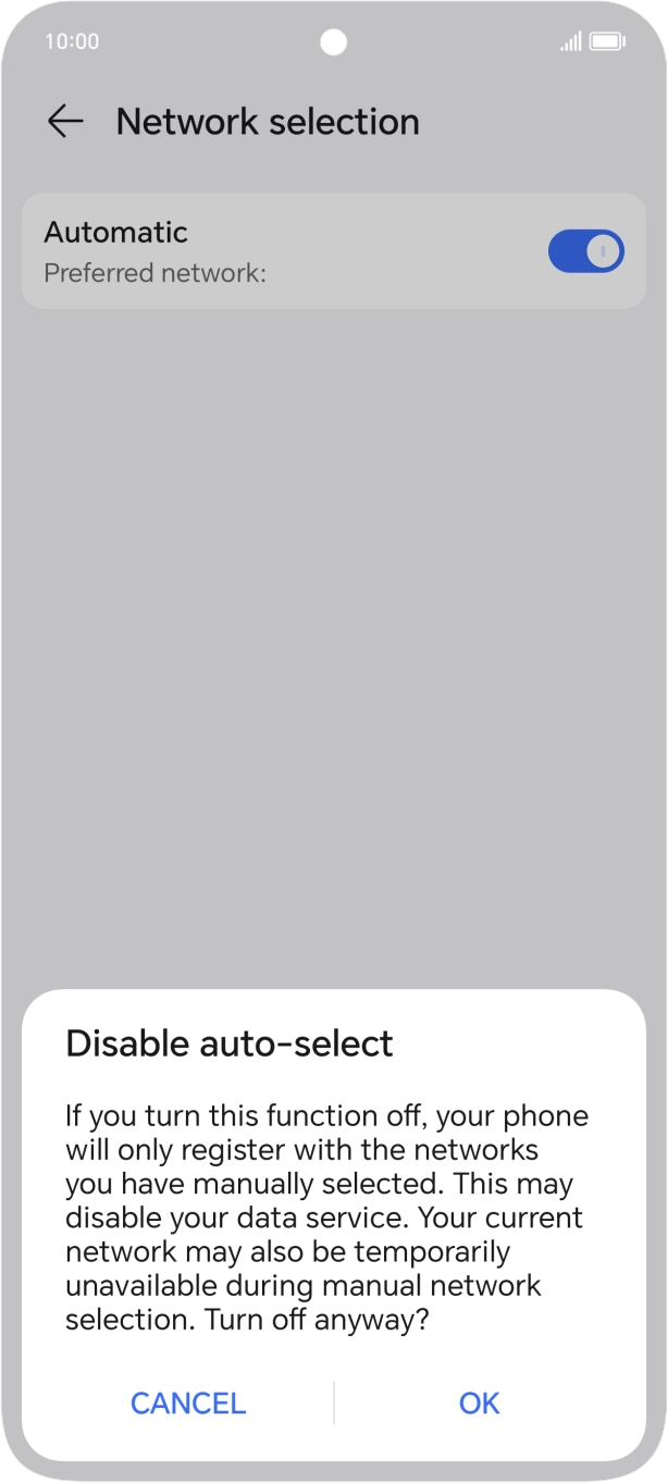 Press OK and your phone will search for networks. Press OK and your phone will search for networks.