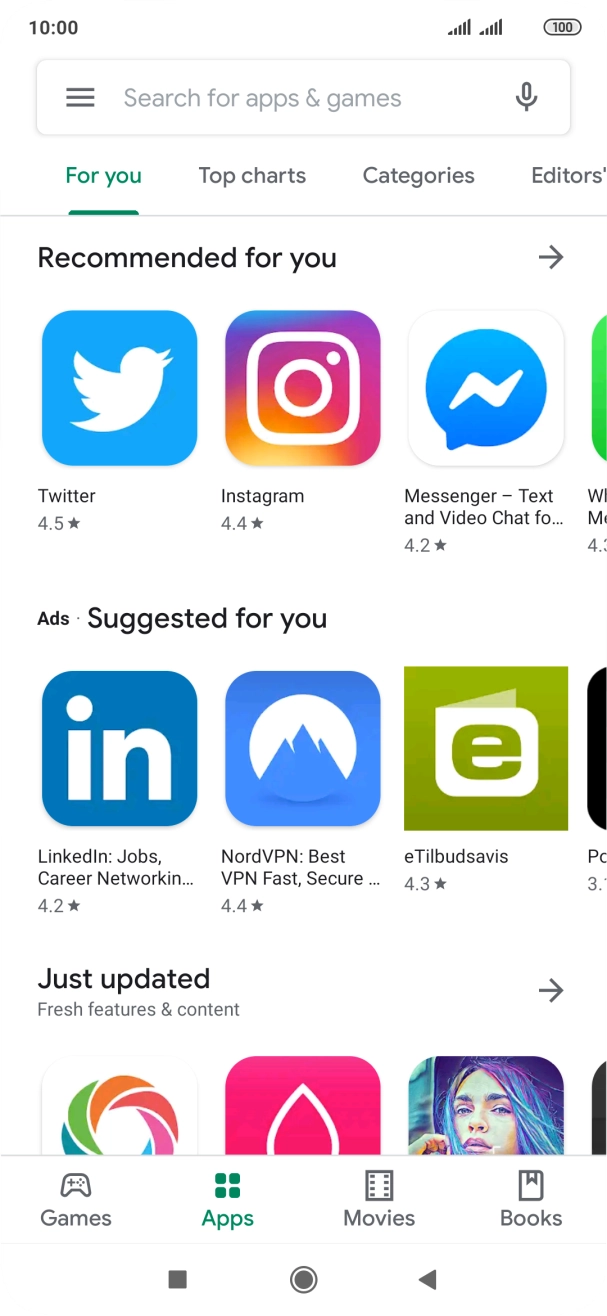 Slide your finger right starting from the left side of the screen.