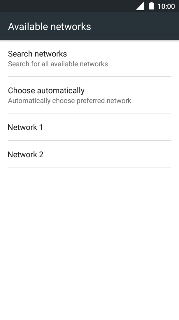 Press the required network.