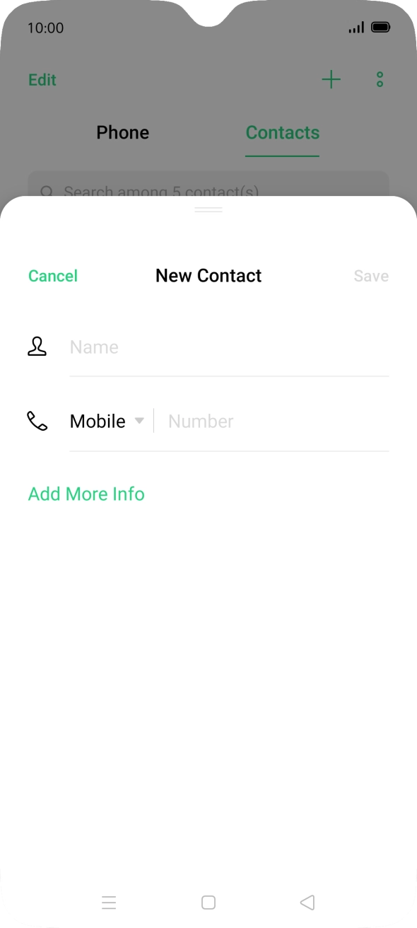 Press Name and key in the required name.