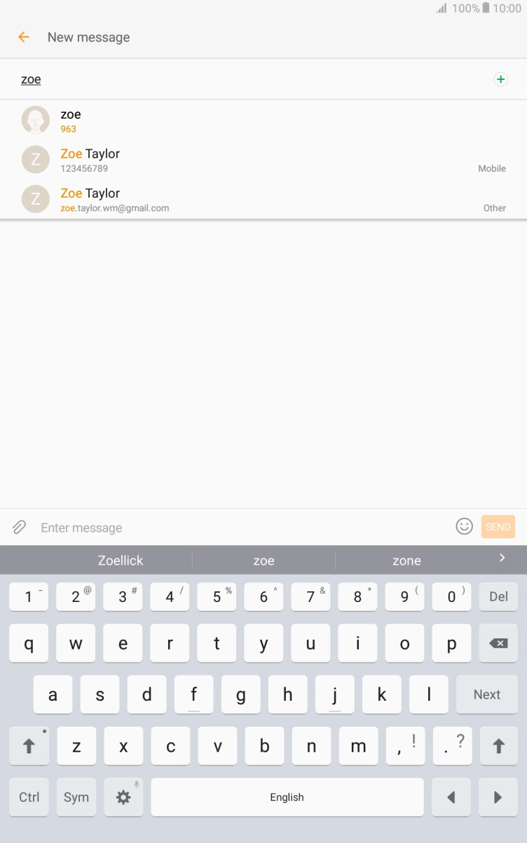 Press the required contact.