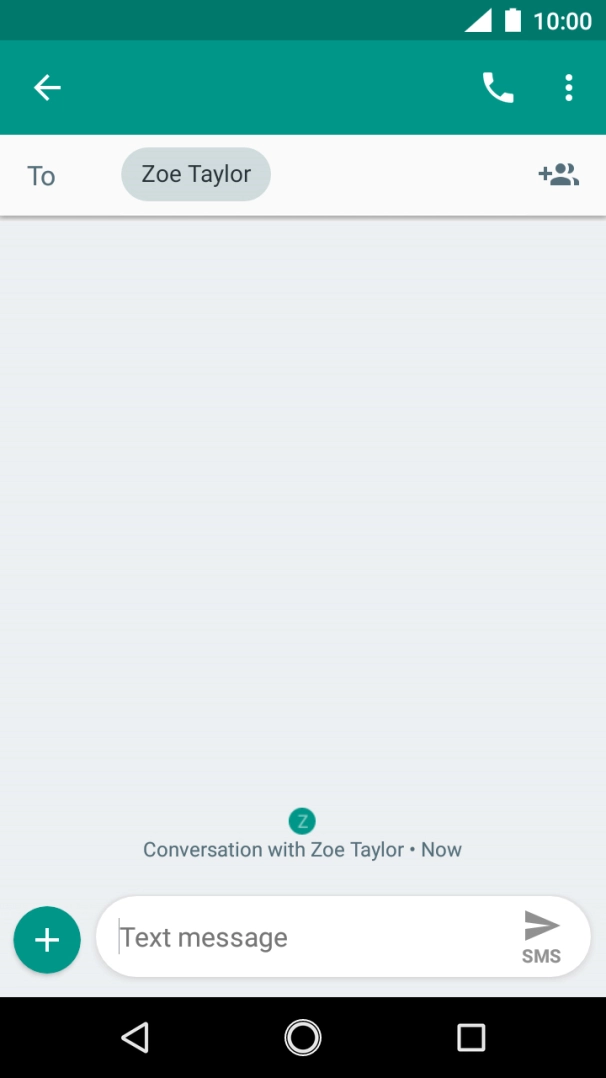 Press the text input field and write the text for your text message.