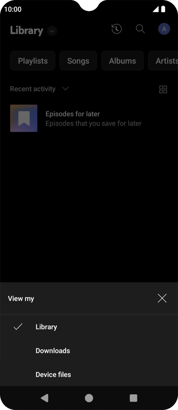 Press the required category and go to the required audio file.